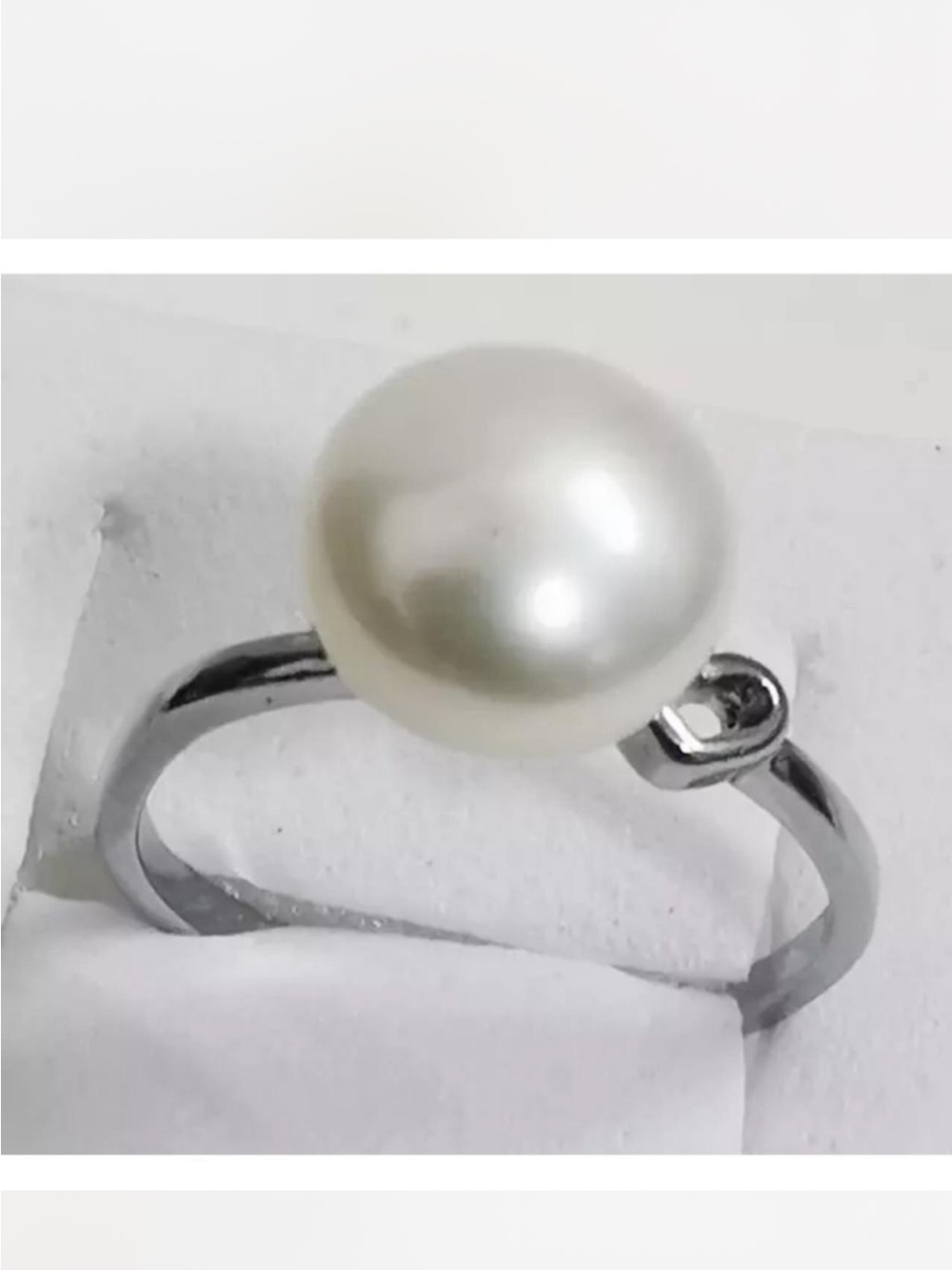 Classic south sea White Pearl Solitaire Ring size 7 - Elegant Women's Jewelry